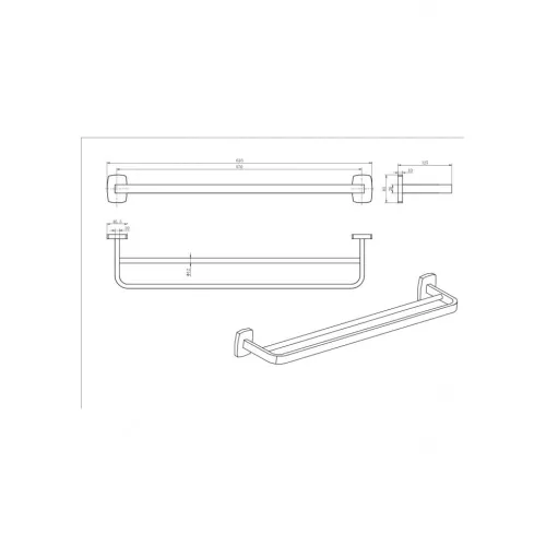 Полотенцедержатель Ceramalux CUBE 12609, изображение 2
