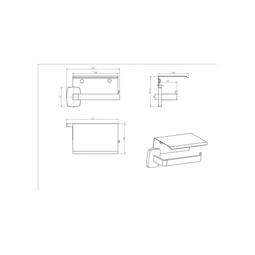 Держатель Для Бумаги Ceramalux CUBE 12607B, изображение 2