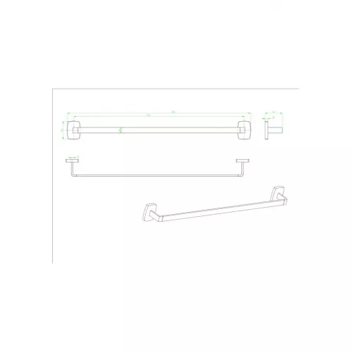 Полотенцедержатель Ceramalux CUBE 12608, изображение 2