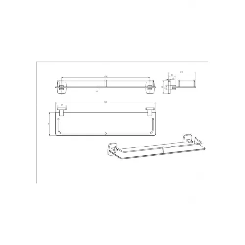 Полка Стеклянная Ceramalux CUBE 12611, изображение 2