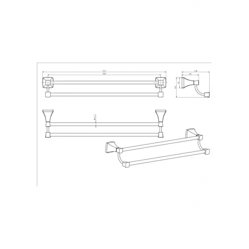 Полотенцедежатель Ceramalux DOMINO 95409, изображение 2