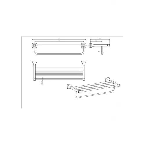 Полотенцедежатель Ceramalux DOMINO 95410, изображение 2