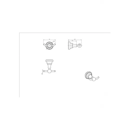 Крючок двойной Ceramalux ELEGANCE 95801, изображение 2