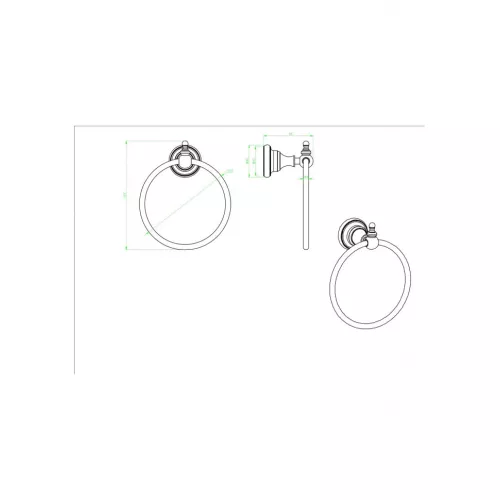 Полотенцедержатель Ceramalux ELEGANCE 95806, изображение 2