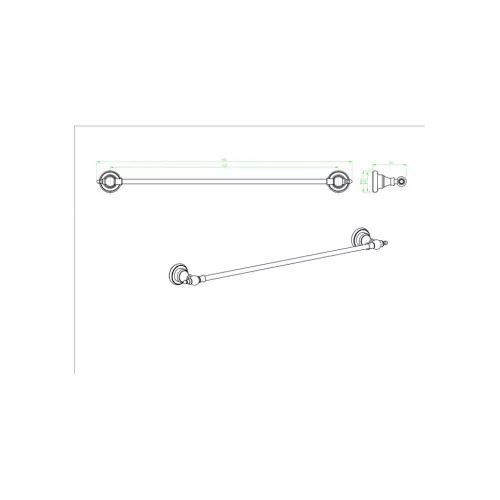 Полотенцедержатель Ceramalux ELEGANCE 95808, изображение 2