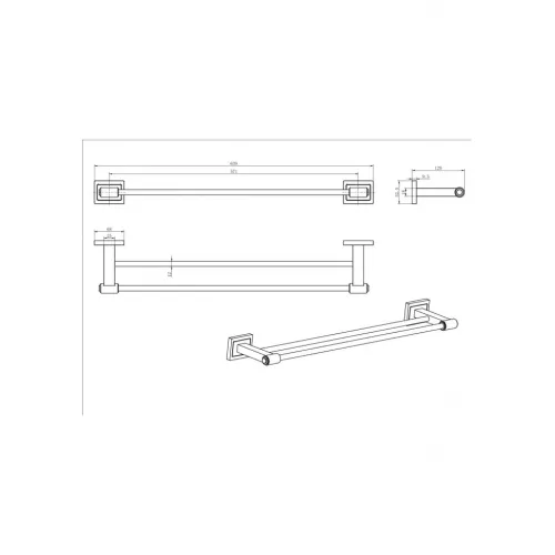 Полотенцедержатель Ceramalux GAMMA 12309, изображение 2