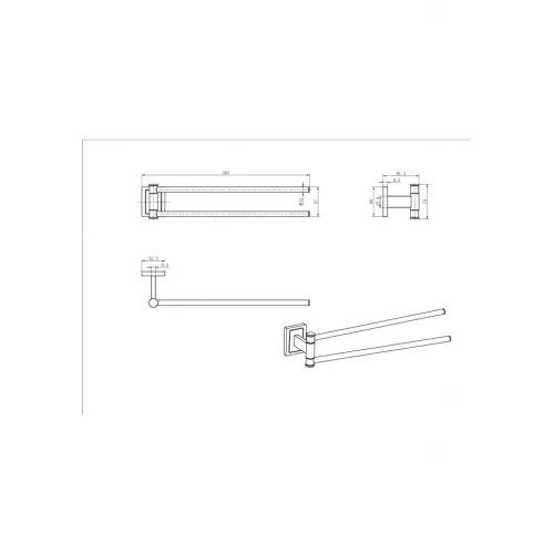 Полотенцедержатель двойной  Ceramalux GAMMA 12314, изображение 2