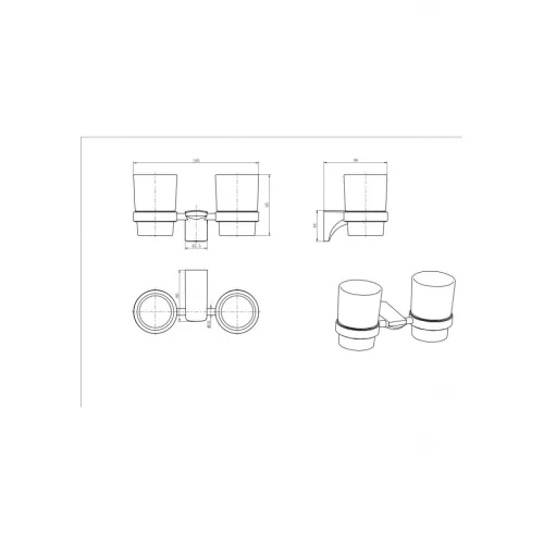 Стакан двойной стекло Ceramalux MONELLI  70003, изображение 2