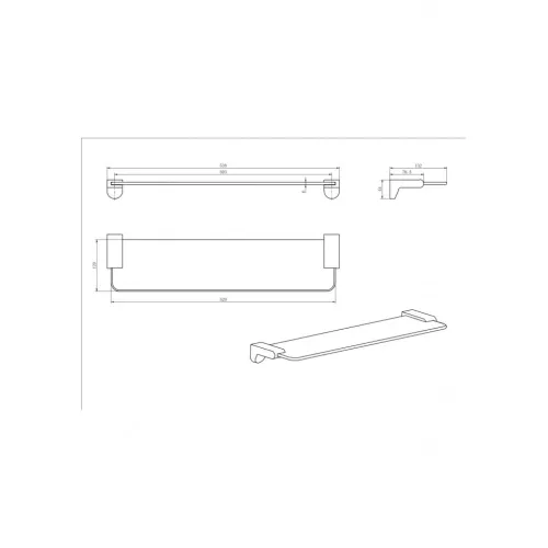 Полка стекло Ceramalux NEO 51011, изображение 2