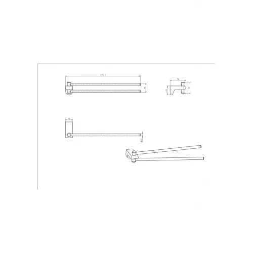 Полотенцедержатель поворотный Ceramalux NEO 51014, изображение 2