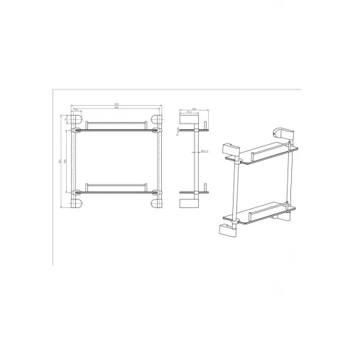 Полка стекло двойная Ceramalux CAPS 51015, изображение 2