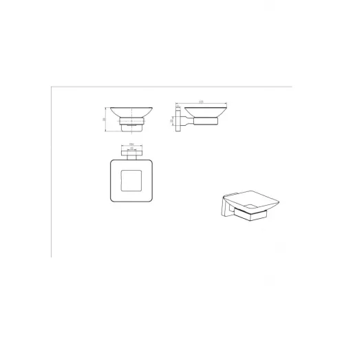 Мыльница стекло Ceramalux QUADRO 61904 A, изображение 2