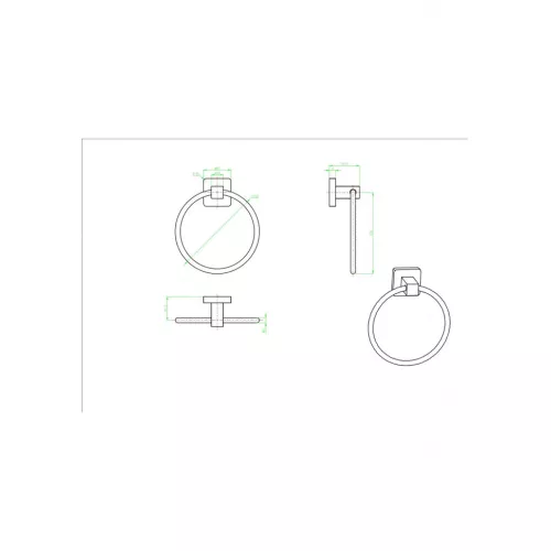 Полотенцедержатель Ceramalux QUADRO 61906 A, изображение 2