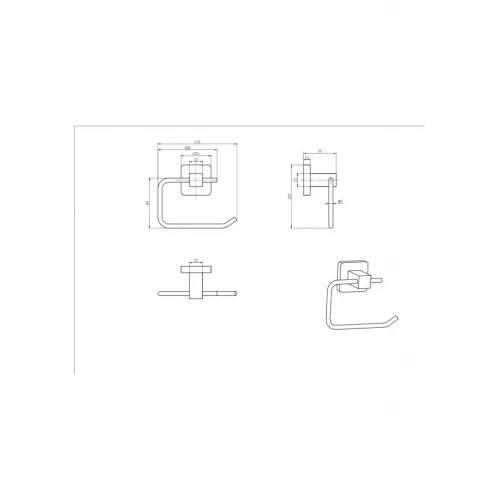 Бумагодержатель Ceramalux QUADRO 61907 A, изображение 2