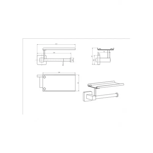 Бумагодержатель Ceramalux QUADRO 61907 B, изображение 2