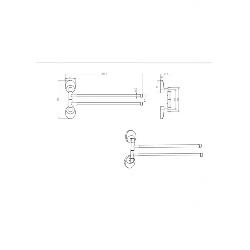 Полотенцедержатель поворотный Ceramalux VALENCIA 73214-2, изображение 2