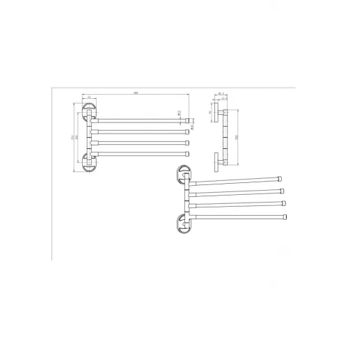 Полотенцедержатель поворотный Ceramalux VALENCIA 73214-4, изображение 2
