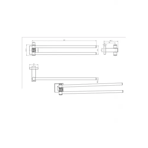 Полотенцедержатель двойной Ceramalux VENEZIA 88614-1, изображение 2