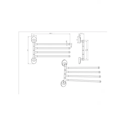 Полотенцедержатель поворотный Ceramalux VALENCIA 88114-4, изображение 2