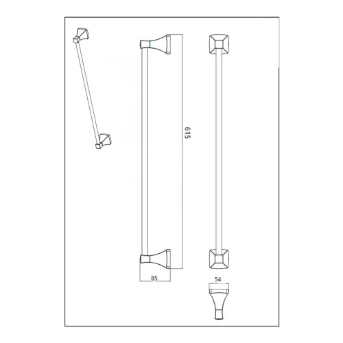Полотенцедежатель Ceramalux DOMINO 95408, изображение 2