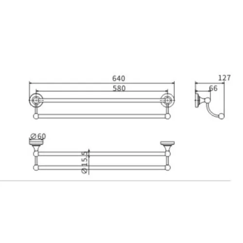 Полотенцедержатель Ceramalux CAPS 51308, изображение 2
