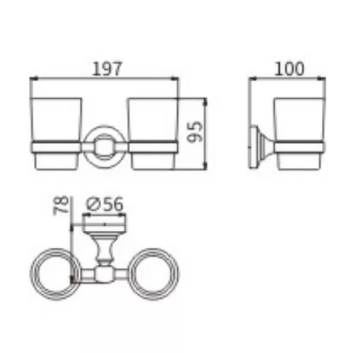 Стакан керамика двойной Ceramalux BIANCO 52003, изображение 2