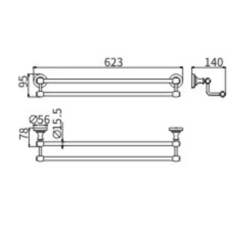 Полотенцедержатель Ceramalux BIANCO 52009, изображение 2