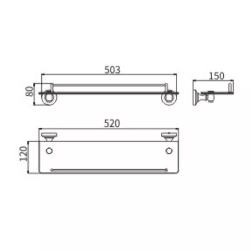 Полка стекло Ceramalux BIANCO 52011, изображение 2