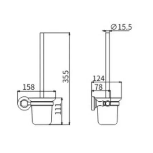 Ёршик подвесной Ceramalux BIANCO 52013, изображение 2