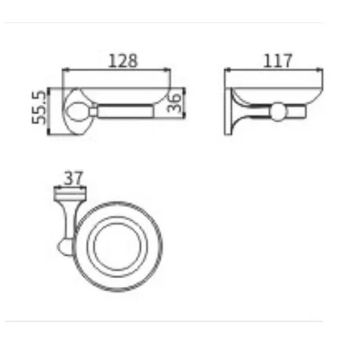 Мыльница стекло Ceramalux BELL  53504, изображение 2