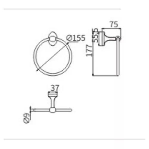 Полотенцедержатель Ceramalux BELL  53506, изображение 2