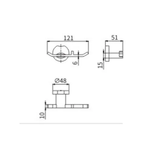 Крючок тройной Ceramalux LOFT 53901 B, изображение 2