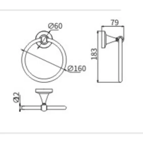 Полотенцедержатель Ceramalux LUXURY 57506, изображение 2
