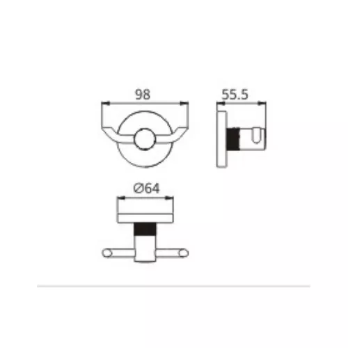 Крючок двойной Ceramalux ANTICA 61201-1, изображение 2