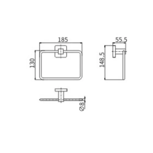 Полотенцедержатель Ceramalux QUADRO 61906, изображение 2