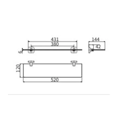 Полотенцедержатель Ceramalux QUADRO 61909, изображение 2