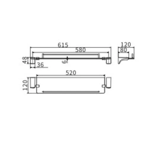 Полка стекло Ceramalux MONELLI  70011, изображение 2