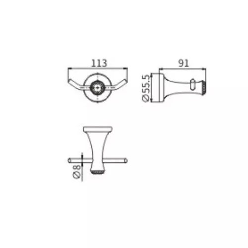 Крючок двойной Ceramalux VALENCIA 88501G, изображение 2