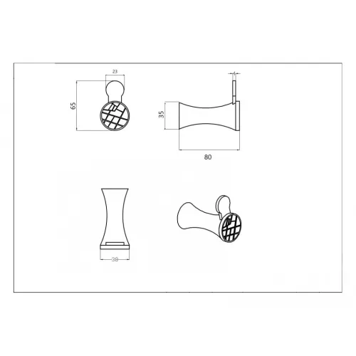 Крючок Ceramalux VIRGINIA 94301A, изображение 2