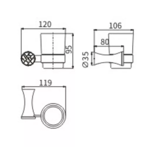 Стакан керамика Ceramalux VIRGINIA 94302A, изображение 2