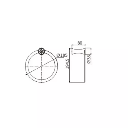 Полотенцедержатель Ceramalux VIRGINIA 94306A, изображение 2