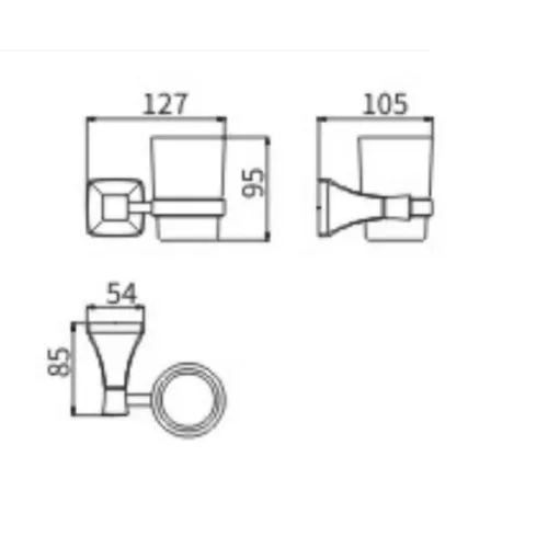 Стакан стекло Ceramalux DOMINO 95402, изображение 2