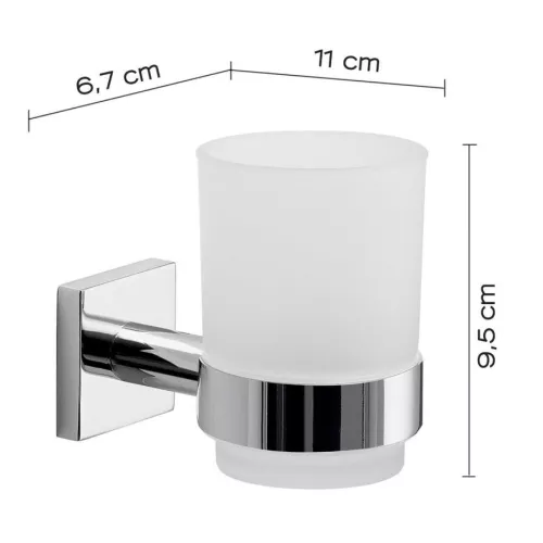 Gedy G-Fuji  настенный стеклянный стакан   хром, изображение 2