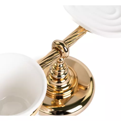 Stil Haus Giunone  настольные керамические мыльница + стакан   золото, изображение 3