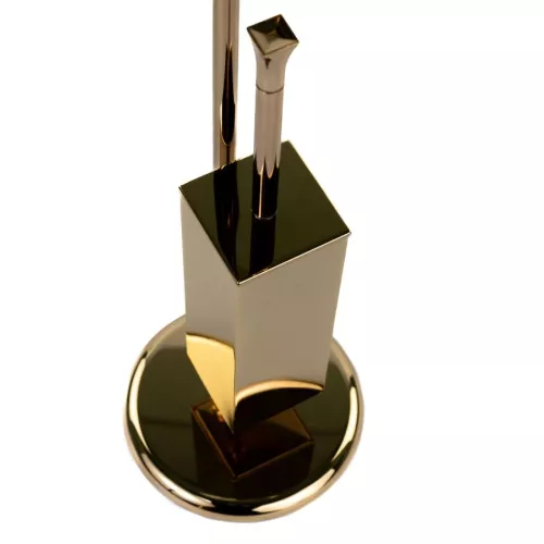 Stil Haus Prisma  cтойка: мыльн. + полотенцедер.+ бумагодер. + ёрш метал.   золото - белая керам, изображение 7