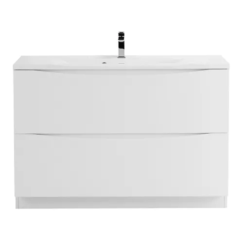 Мебель для ванной: Тумба напольная с белой/черной раковиной BelBagno MARINO Bianco Lucido 1 в магазине Акватория