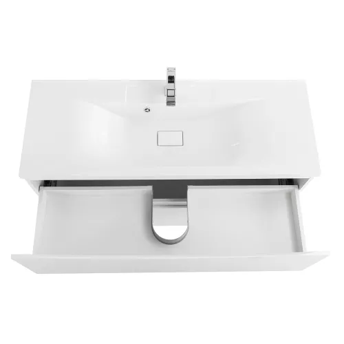 Тумба напольная с белой/черной раковиной BelBagno MARINO Bianco Lucido, Выбрать цвет: Белый глянец, Выбрать размер: 120, Внешний вид: с белой раковиной, изображение 4