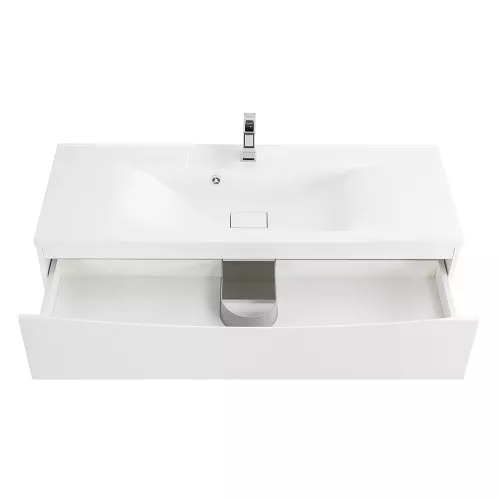 Тумба подвесная BelBagno MARINO Bianco Opaco, раковина белая/черная, Выбрать цвет: Белый матовый, Выбрать размер: 120, Внешний вид: с белой раковиной, изображение 7