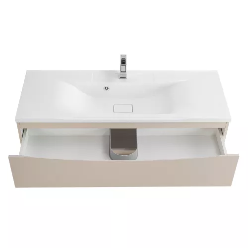 Тумба подвесная BelBagno MARINO Crema Opaco, раковина белая/черная, Выбрать цвет: Кремовый матовый, Выбрать размер: 120, Внешний вид: с белой раковиной, изображение 7