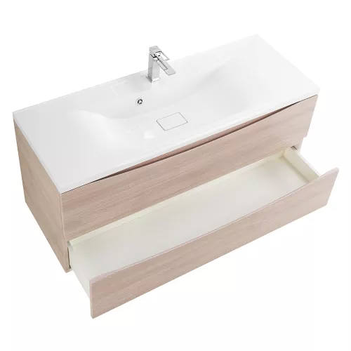 Тумба подвесная BelBagno MARINO Rovere Grigio, раковина белая/черная, Выбрать цвет: дуб серый, Выбрать размер: 120, Внешний вид: с белой раковиной, изображение 3